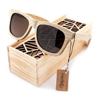 Fashion-forward Unisex Bamboo Polarized Sunglasses With Handcrafted Wooden Gift Box