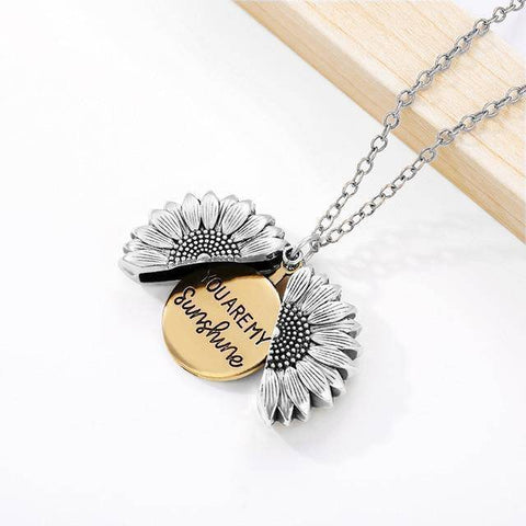 Image of You Are My Sunshine Sunflower Necklaces For Ladies
